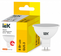 Лампа светодиодная ALFA MR16 софит 8Вт 230В 3000К GU5,3 IEK