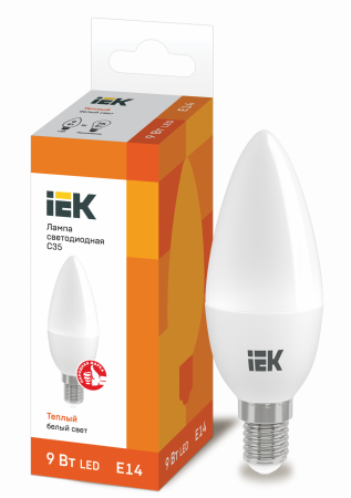 Лампа светодиодная C35 свеча 9Вт 230В 3000К E14 IEK – №1