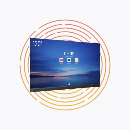Светодиодный экран QStech All-in-One XWALL PLUS 120-13, шаг пикселя 2.08 мм, разрешение 1280х720, размер 2678х1616х28.5 мм, яркость 550 нит, ОС Android, встроенная звуковая система 2х30 Вт, интегрированный контроллер. Интерфейсы – HDMI, USB-A, USB-C, WI-F – №1