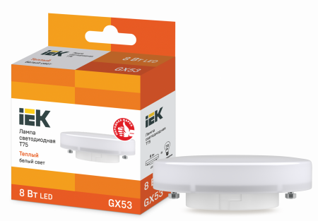 Лампа светодиодная T75 таблетка 8Вт 230В 3000К GX53 IEK – №1
