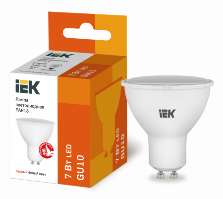 Лампа светодиодная PAR16 софит 7Вт 230В 3000К GU10 IEK – №1